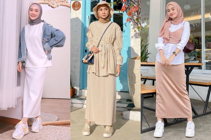 Inspirasi OOTD Rok Span Hijab