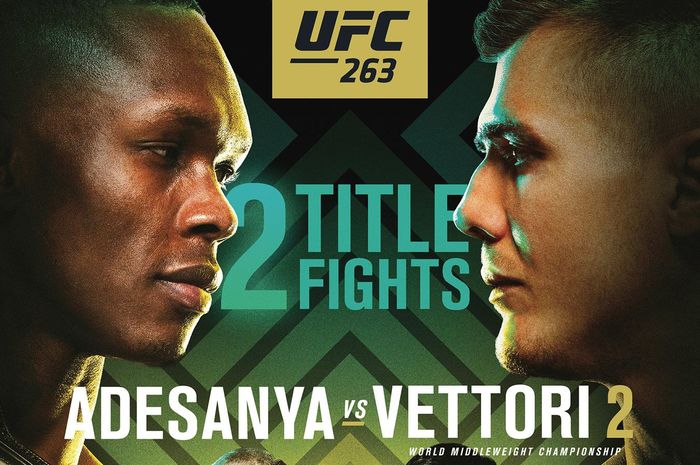 Poster pertarungan Israel Adesanya vs Marvin Vettori di UFC 263.