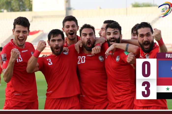 Suriah mengalahkan Guam 3-0, Senin (7/6/2021) di Uni Emirat Arab, untuk lolos ke babak ketiga Kualifikasi Piala Dunia 2022 zona Asia.