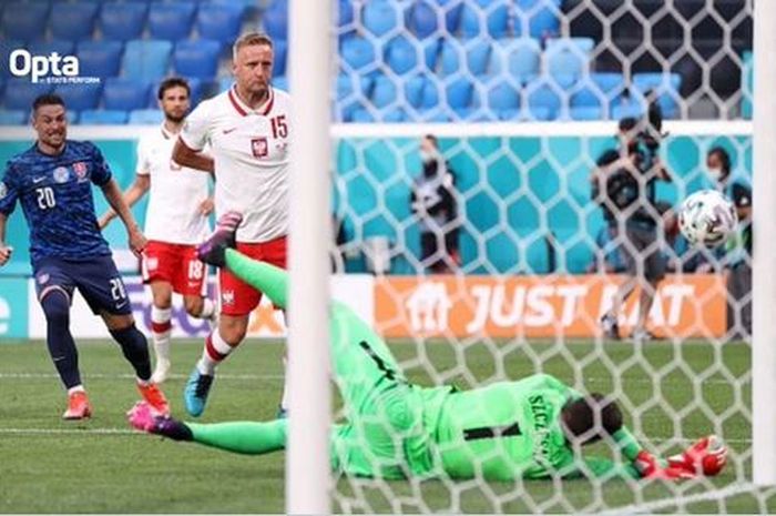 Wojciech Szczesny membuat gol bunuh diri sambil tiduran, timnas Inggris dilengserkan dari puncak klasemen EURO 2020.