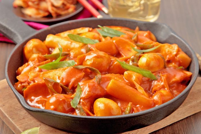 Hidangan tteokbokki.