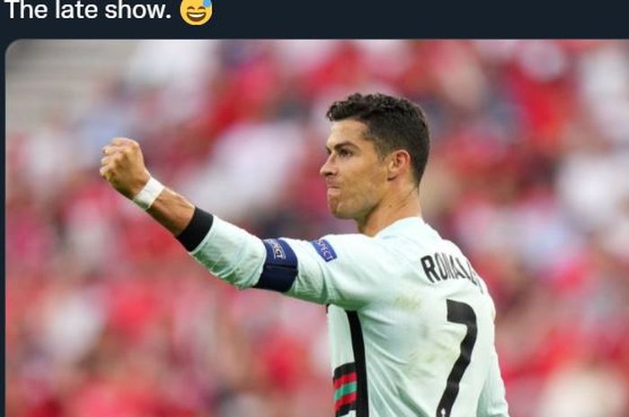Selebrasi penyerang timnas Portugal, Cristiano Ronaldo.