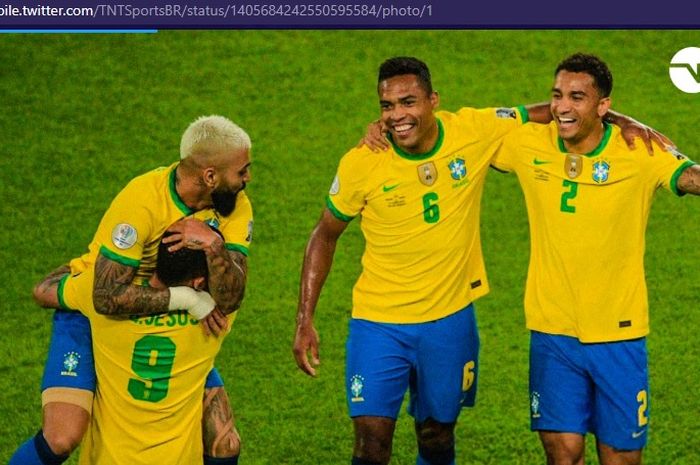 Neymar berhasil mencetak gol lagi untuk timnas Brasil saat membantai timnas Peru dalam laga Copa America 2021. 