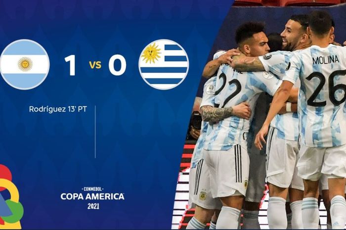 Berkat assist Lionel Messi, timnas Argentina menekuk Uruguay dalam partai kedua di Copa America 2021, 18 Juni 2021.