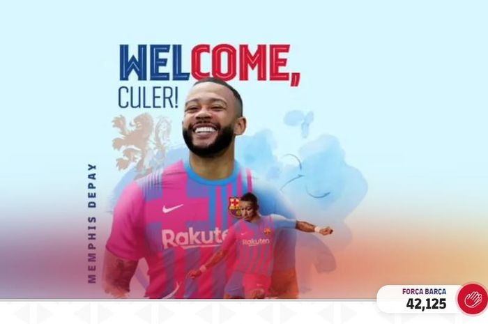 Memphis Depay resmi bergabung dengan FC Barcelona di bursa transfer musim panas 2021.