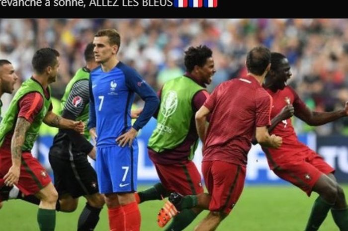 Momen timnas Prancis kalah dari timnas Portugal di final Euro 2016.