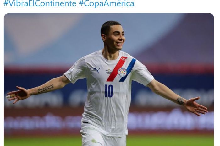 Miguel Almiron jadi bintang kemenangan Paraguay atas Cile 2-0 dalam laga ketiga Copa America 2021 grup A, di Estadio Nacional de Brasilia, Kamis (24/6/2021) atau Jumat pagi WIB.