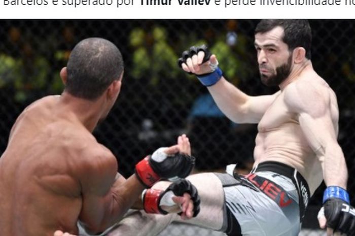 Duel Timur Valiev melawan Raoni Barcelos di UFC Vegas 30, Minggu (27/6/2021) WIB.