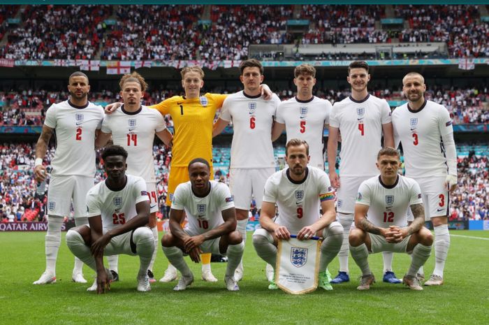 Skuad timnas Inggris yang berlaga melawan timnas Jerman di babak 16 besar Euro 2020.