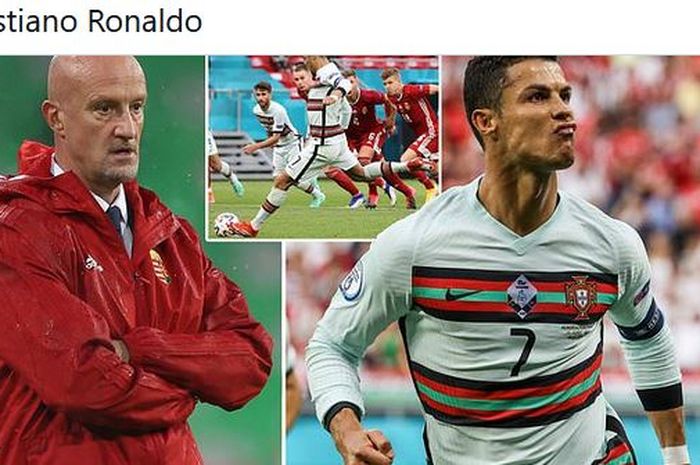 Pelatih timnas Hungaria, Marco Rossi, dan kapten timnas Portugal, Cristiano Ronaldo.