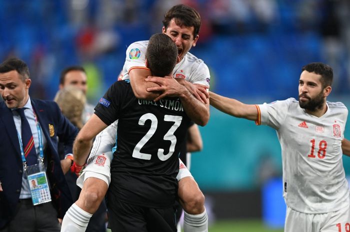 Spanyol meraih kemenangan 3-1 atas Swiss melalui adu penalti di perempat final euro 2020.