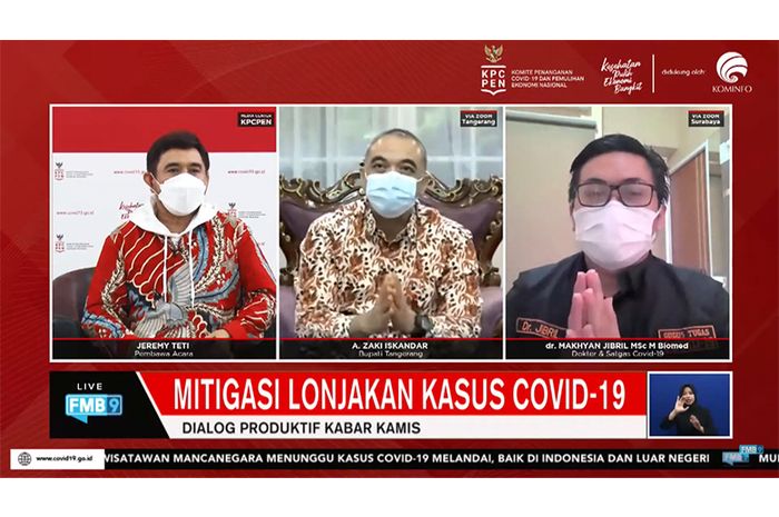 Dialog Produktif yang digelar oleh Komite Penanganan COVID-19 dan Pemulihan Ekonomi Nasional yang membahas mitigasi lonjakan kasus Covid-19, Kamis (1/6/2021).