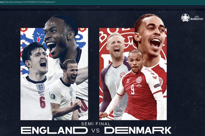 Semifinal EURO 2020 bakal menghadirkan laga antara timnas Inggris versus timnas Denmark.