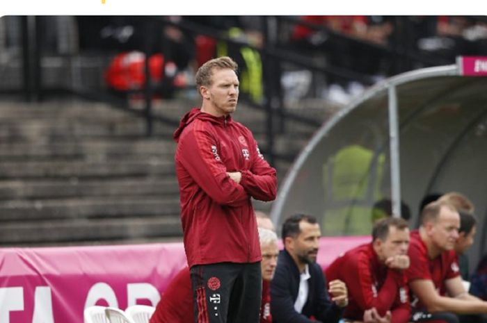 Debut pelatih Bayern Muenchen, Julian Nagelsmann, dalam laga uji coba melawan FC Koeln di MS Technologie-Arena pada Sabtu (17/7/2021) pukul 21.00.