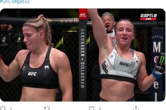 Maycee Barber mengalahkan Miranda Maverick di UFC Vegas 32, Minggu (25/7/2021) WIB.