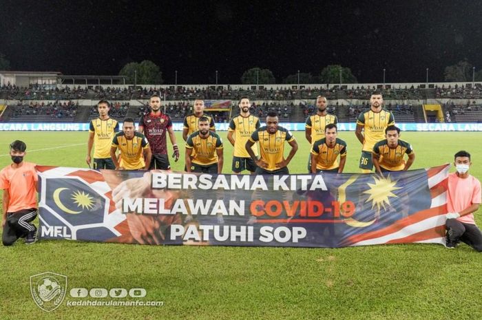 Para pemain Kedah FC kala melakukan sesi foto sebelum melakoni sebuah laga.