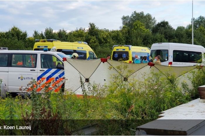 TKP kecelakaan tragis yang merenggut nyawa pemain keturunan Indonesia, Noah Gesser, di IJsselstein, Utrecht, Belanda, Jumat (30/7/2021).