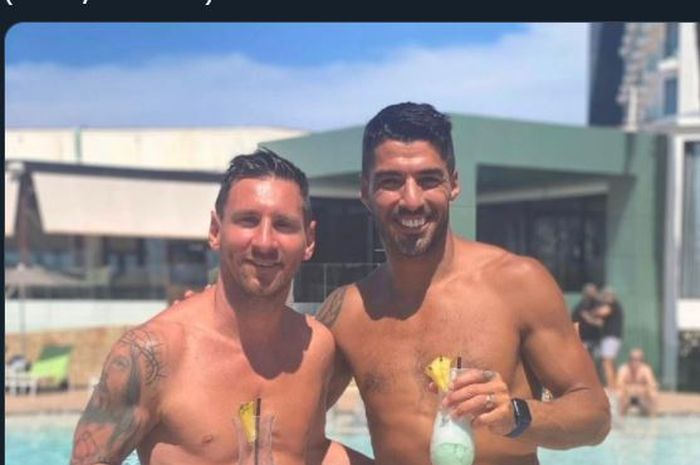 Lionel Messi dan Luis Suarez berlibur bersama di Ibiza.