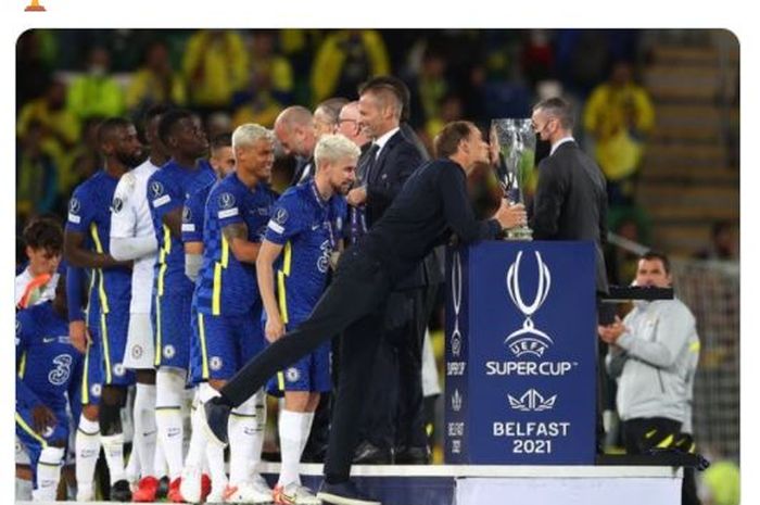Thomas Tuchel mengantarkan Chelsea jadi juara Piala Super Eropa 2021.