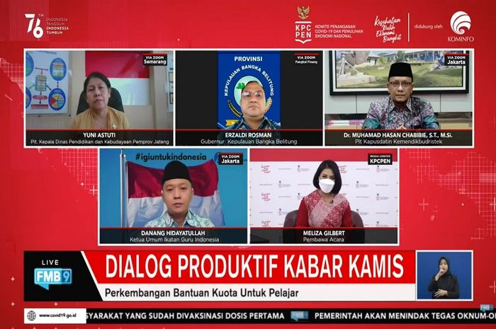 Dialog Kabar Kamis di Media Center KPCPEN, Kamis (12/8/2021).