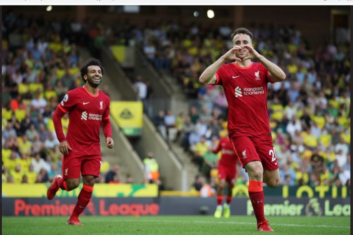 Diogo Jota mencetak gol kesepuluh di Liga Inggris dan Liverpool sukses membungkam Norwich City di babak pertama.