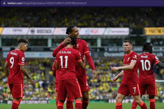 Pelatih Liverpool, Juergen Klopp, memuji dua monsternya dalam kemenangan perdana The Reds di Liga Inggris 2021-2022. 