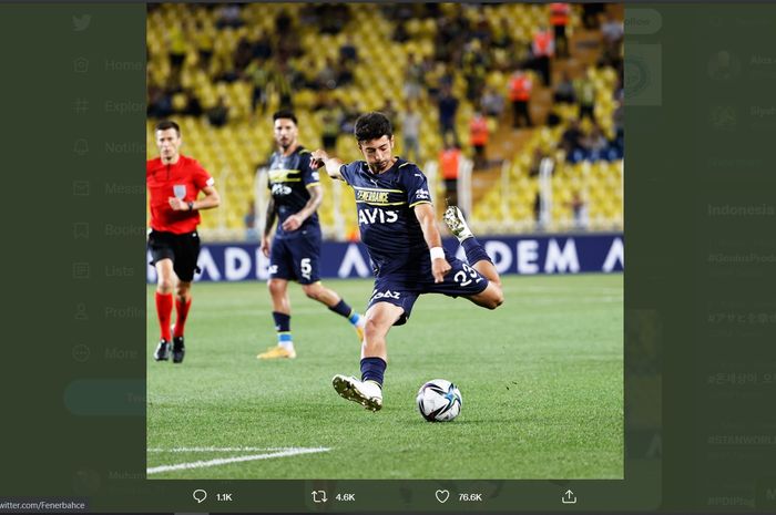 Muhammed Gumuskaya ketika mencetak gol kemenangan untuk Fenerbahce.