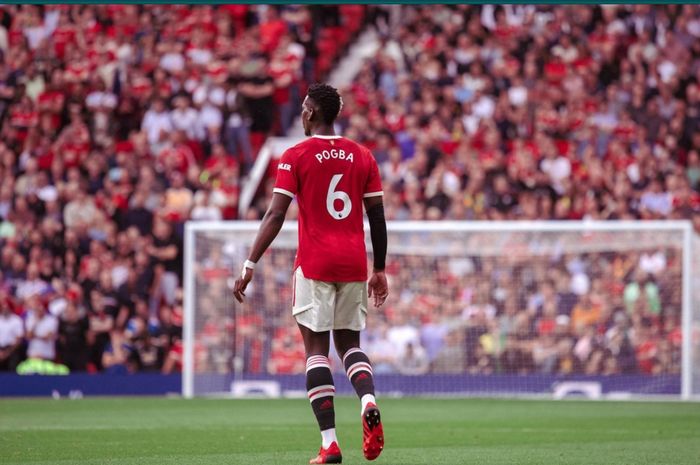 Paul Pogba saat tampil cemerlang ketika Manchester United menang 5-1 atas Leeds United pada laga pembuka Liga Inggris 2021-2022.