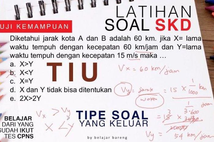 Contoh soal jarak tempuh cpns