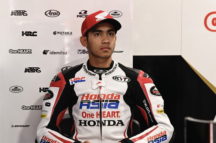 Andi Fariz Izdihar atau Andi Gilang, pembalap Indonesia yang tampil di Moto3 Aragon 2021.