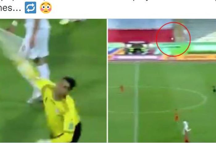 Kiper timnas Iran, Alireza Beiranvand, yang pernah menepis penalti Cristiano Ronaldo di Piala Dunia, kembali mengejutkan dengan melempar bola sejauh 73 meter.