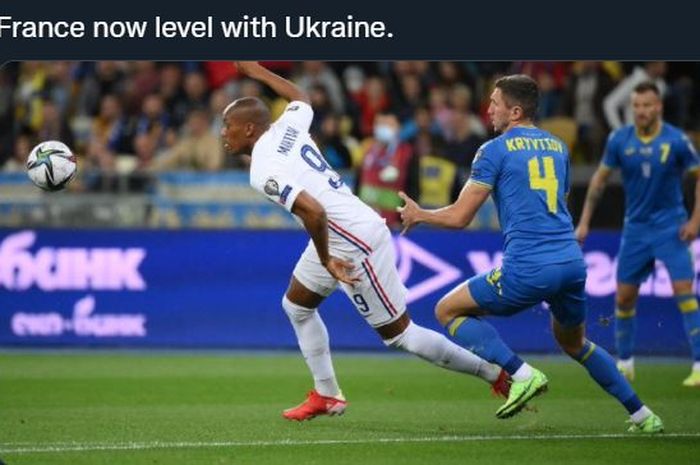 Anthony Martial beraksi dalam duel Kualifikasi Piala Dunia 2022 antara Ukraina vs Prancis.