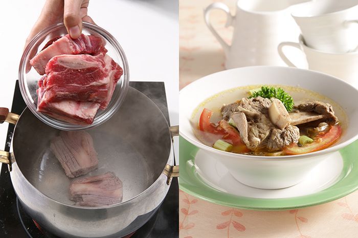 Resep Sop Iga empuk dan kaya rempah dengan kuah hangat yang cocok disantap saat sedang musim hujan.