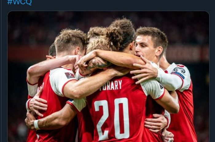 Timnas Denmark meraih 9 kemenangan di kualifikasi Piala Dunia 2022 zona Eropa.