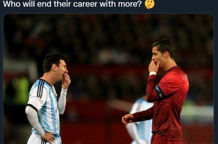 Lionel Messi dan Cristiano Ronaldo saat bertemu dalam duel timnas Argentina vs Portugal.