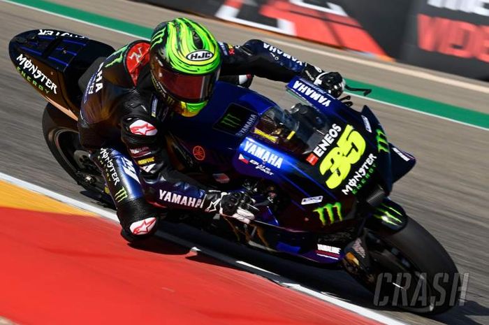 Pembalap penguji tim Yamaha, Cal Crutchlow, membuat kejutan besar saat tampil bersama tim Monster Energy Yamaha pada sesi FP2 MotoGP Aragon 2021 di Sirkuit MotorLand, Teruel, Spanyol, Jumat (11/9/2021).