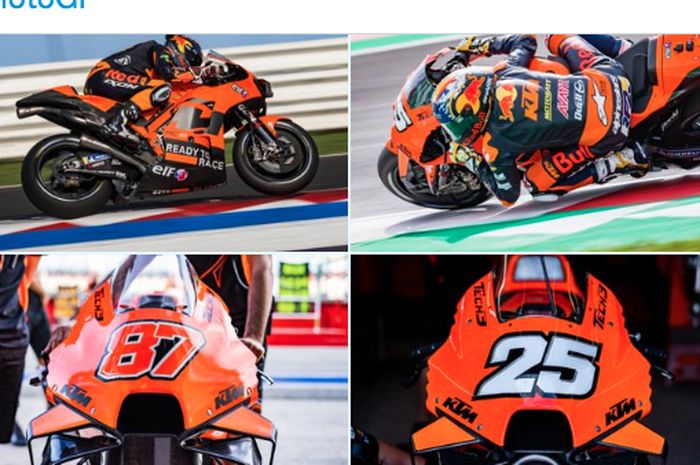 Kolase para pembalap Moto2, Remy Gardner (kiri) dan Raul Fernandez (kanan), saat menjajal motor balap MotoGP pada tes Misano, Rabu (22/9/2022).