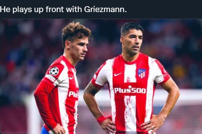 Luis Suarez (kanan) dan Antoine Griezmann gagal menolong Atletico Madrid dari kekalahan di markas Deportivo Alaves.