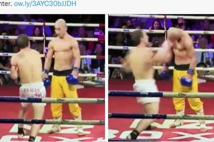 Sebuah cuplikan video menunjukkan momen luar biasa ketika seorang biksu shaolin menunjukkan teknik pertahanan di ajang MMA.