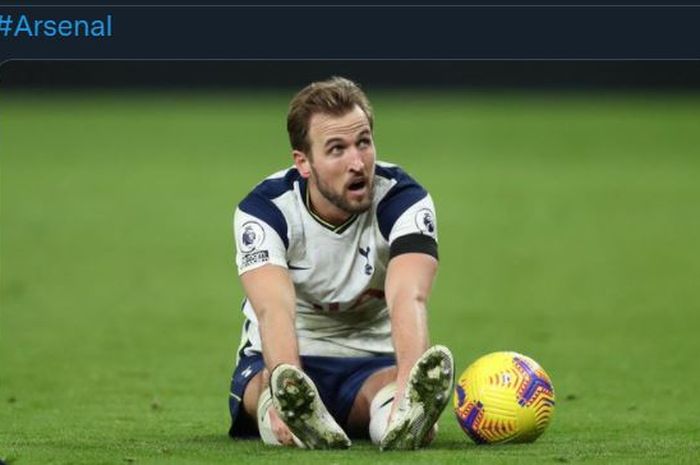 Ekspresi penyerang Tottenham Hotspur, Harry Kane.