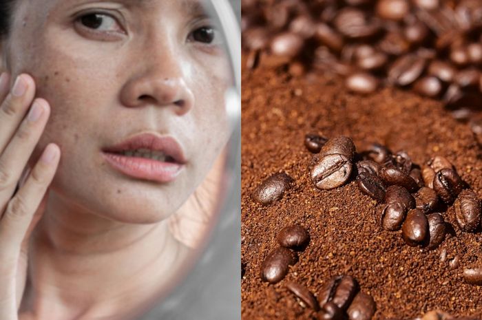 Cara membuat flek hitam di wajah hilang dengan bubuk kopi