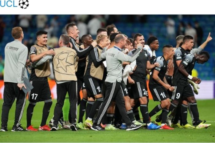 Sheriff mengalahkan Real Madrid dalam laga pekan kedua Grup D Liga Champions, Selasa (28/9/2021) waktu setempat.