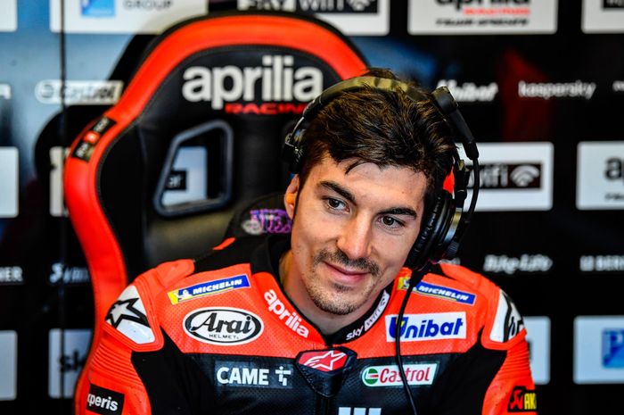 Pembalap MotoGP dari tim Aprilia Racing Team Gresini, Maverick Vinales.