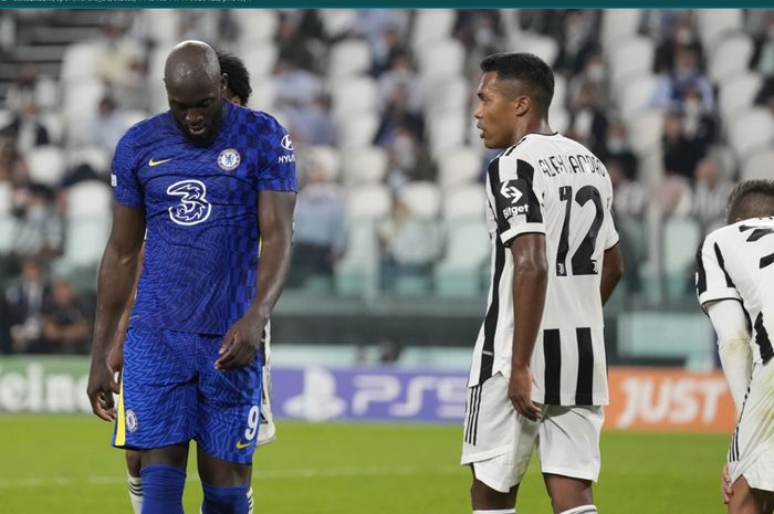 Penyerang Chelsea, Romelu Lukaku, tampak mati kutu kala bermain di kandang Juventus pada matchday kedua Grup H Liga Champions 2021.