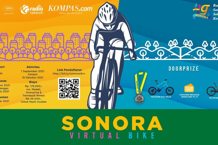 Sonora Virtual Bike Challenge, digelar dalam rangka ulang tahun Radio Sonora yang ke-49. 