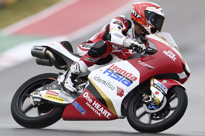 Andi Farid Izdihar, saat tampil pada Moto3 Americas 2021, Jumat (1/10/2021)