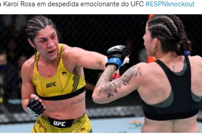 Duel Bethe Correia dengan Karol Rosa di UFC Vegas 38, Minggu (3/10/2021).