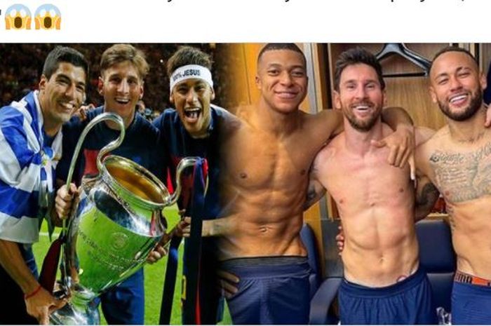 Trio MSN (Lionel Messi, Luis Suarez, Neymar) dan Trio MNM (Lionel Messi, Neymar, Kylian Mbappe).