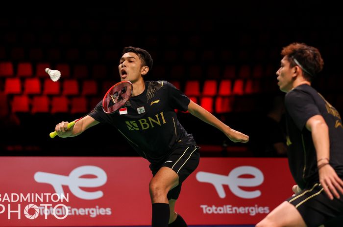 Fajar Alfian/Muhammad Rian Ardianto saat tampil pada laga terakhir penyisihan grup A Thomas Cup 2020, Rabu (13/10/2021)