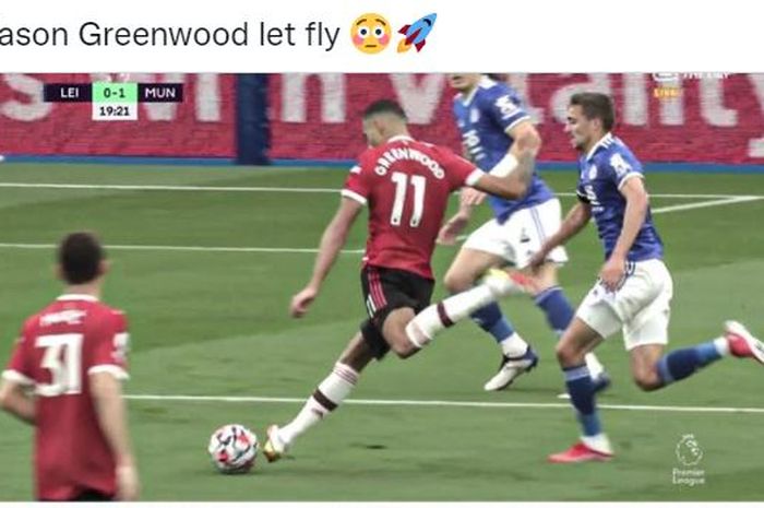 Mason Greenwood cetak gol yang tak bisa ditepis dua kiper, Man United bikin Leicester teler di Liga Inggris.